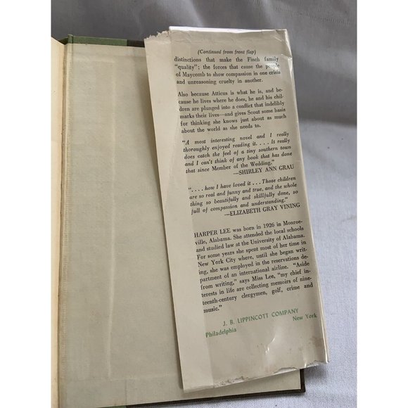 Harper Lee To Kill a Mockingbird First Edition 9th Printing 1960 marked ‘W’   DJ - Picture 14 of 14